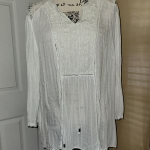 Sheer long sleeve boho style shirt